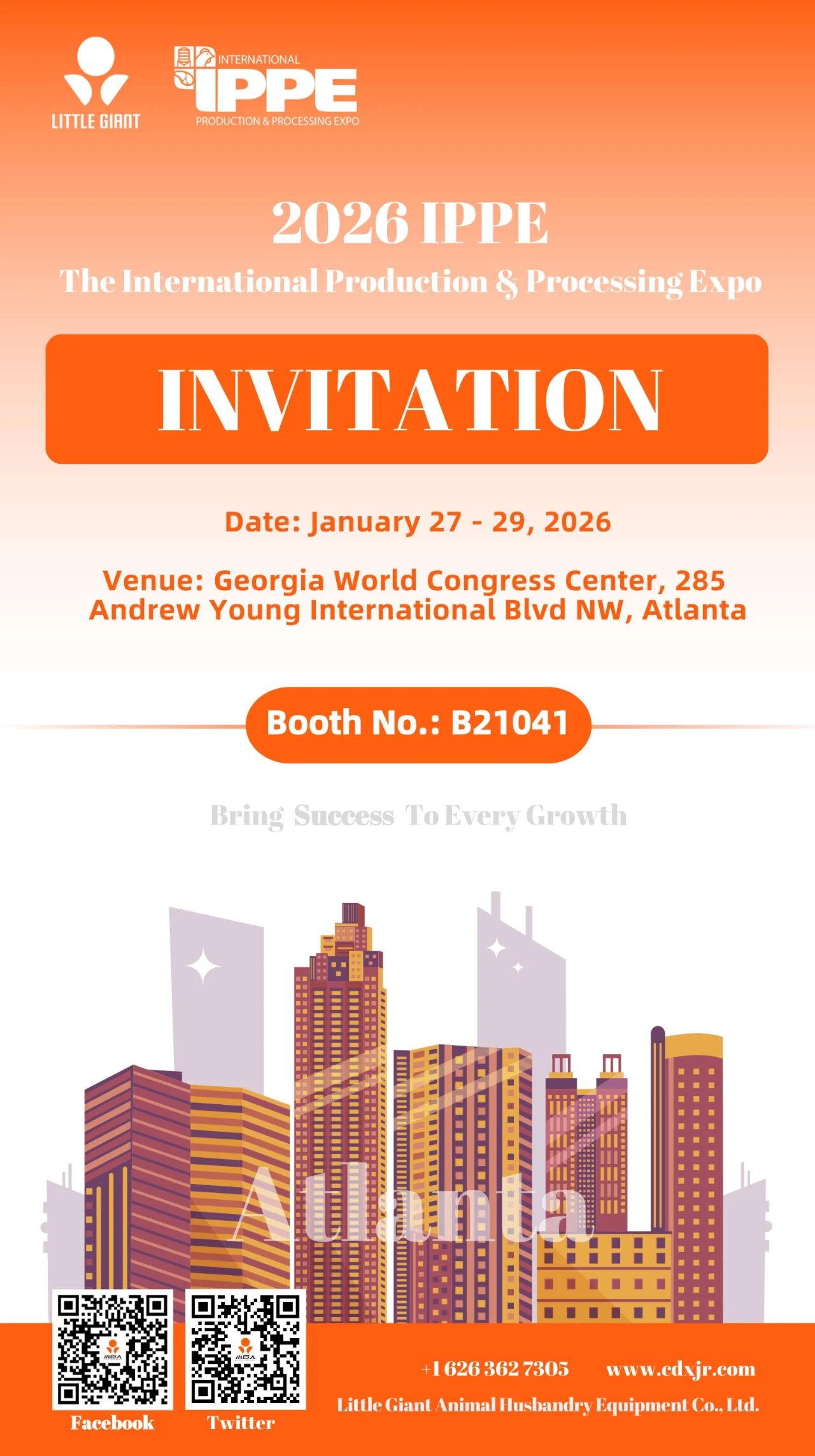 IPPE 2026 : le premier événement mondial pour l'agriculture animale ! Little Giant vous invite à nous rejoindre à Atlanta !